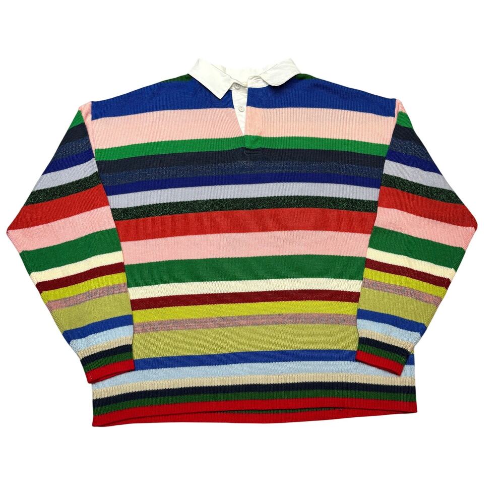 Saint Michael RGR Knit Shirt Men's XL Multicolor Stripe Rugby Polo Streetwear